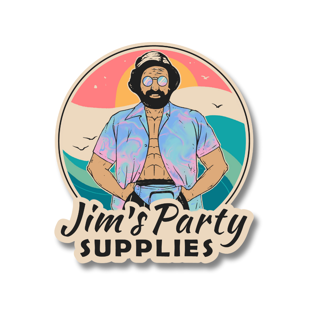Jim's Party Supplies Graphic Sticker